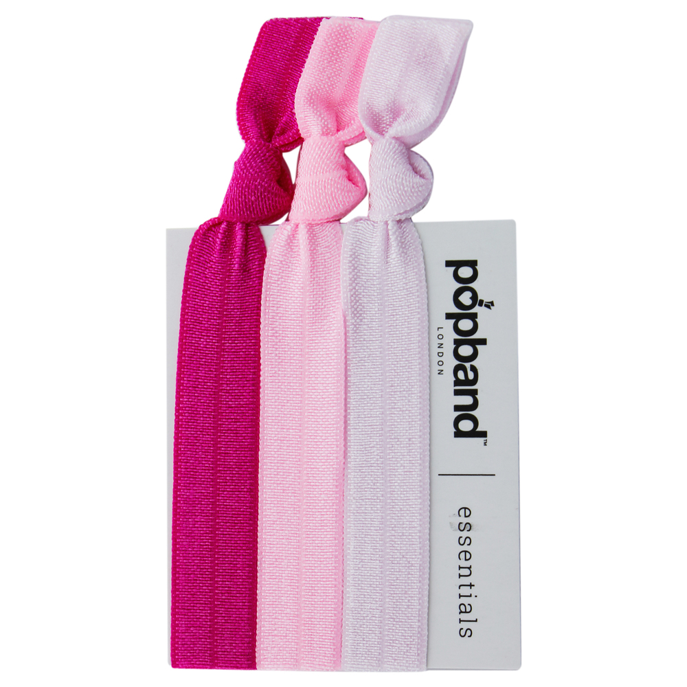 Essential Hair Bands - Pink by Popband for Women - 3 Pc Hair Bands